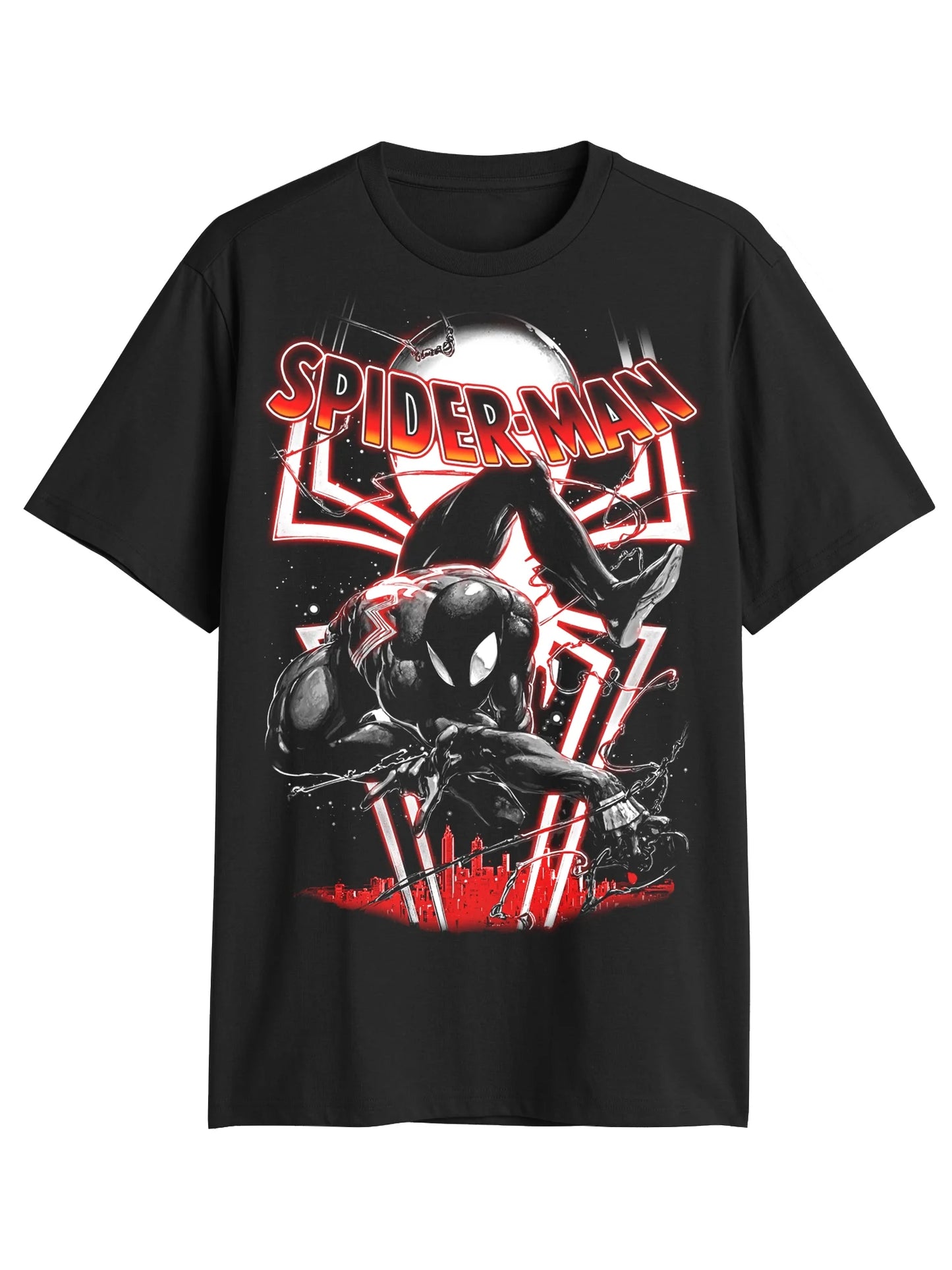 Spider-Man, Men'S & Big Men'S Graphic Crew Neck T-Shirt, Black Suit Swing Alt, Sizes S-3XL