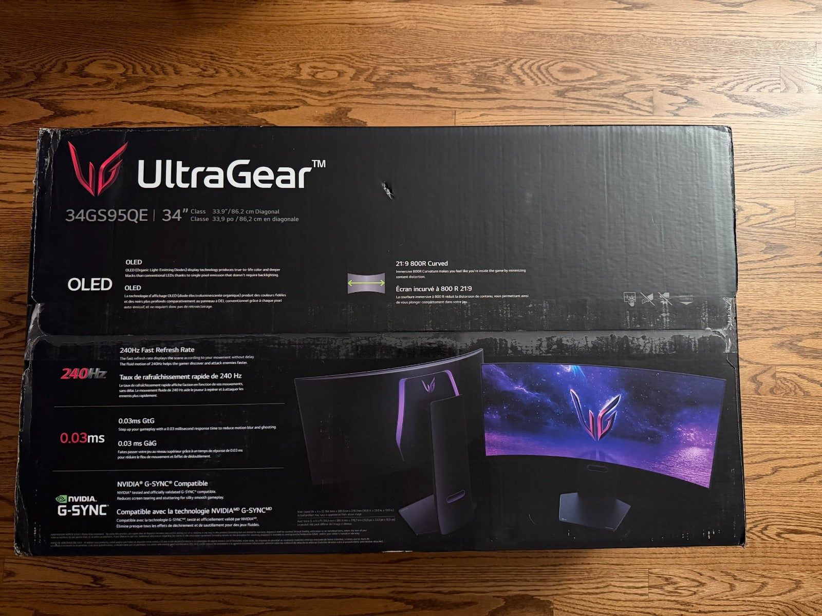 LG Ultragear 34GS95QE 34” OLED WQHD 240Hz Gaming Curved Monitor – Brand New
