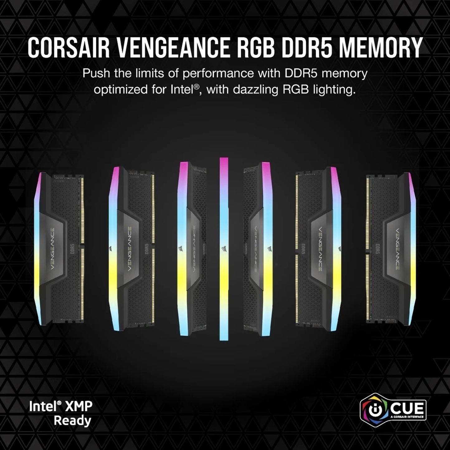 CORSAIR VENGEANCE RGB 32GB (2 x 16GB) PC5-48000 (DDR5-6000) DIMM Memory - Black